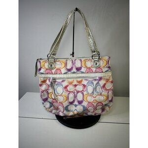 Coach Poppy Dream Signature C Shoulder Tote Bag Purse 19023